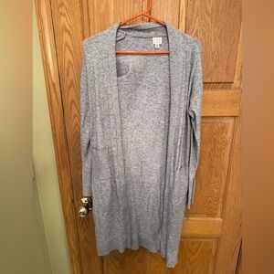 a new day Light Gray Open Cardigan